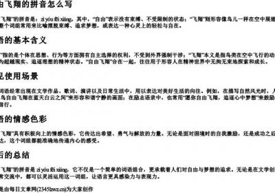 自由飞翔的拼音怎么写.docx免费下载(word版可打印)